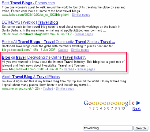 Google Travel Blog